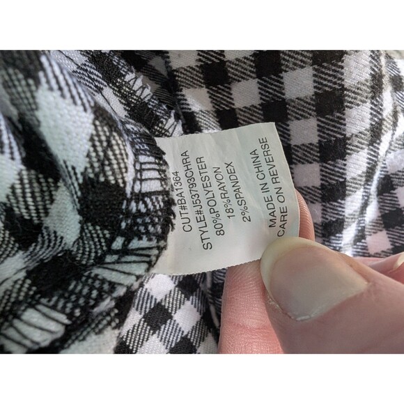 Love On A Hanger Black White Gingham Check Mini Pencil Skirt Size 3 Stretch 25W - Picture 8 of 9